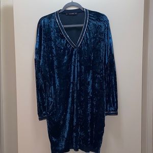 Zara crushed velvet tunic dress